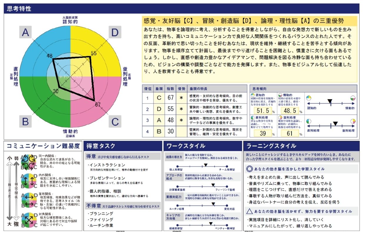 「利き脳診断」サンプル